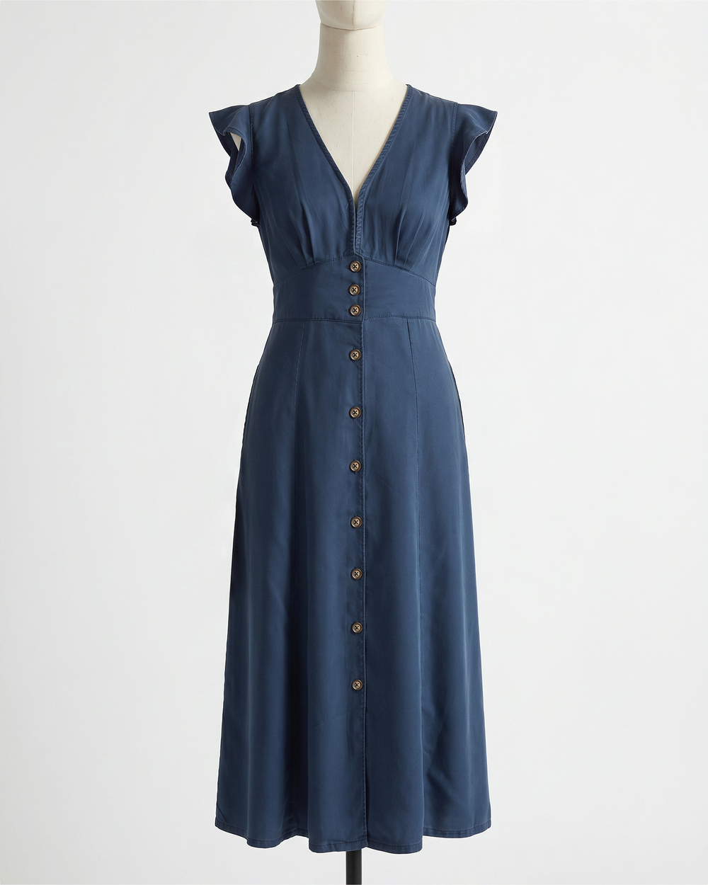 Vintage Wash Tencel Button Front Dress